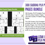 300 Sudoku PLR Printable Puzzle Pages Bundle