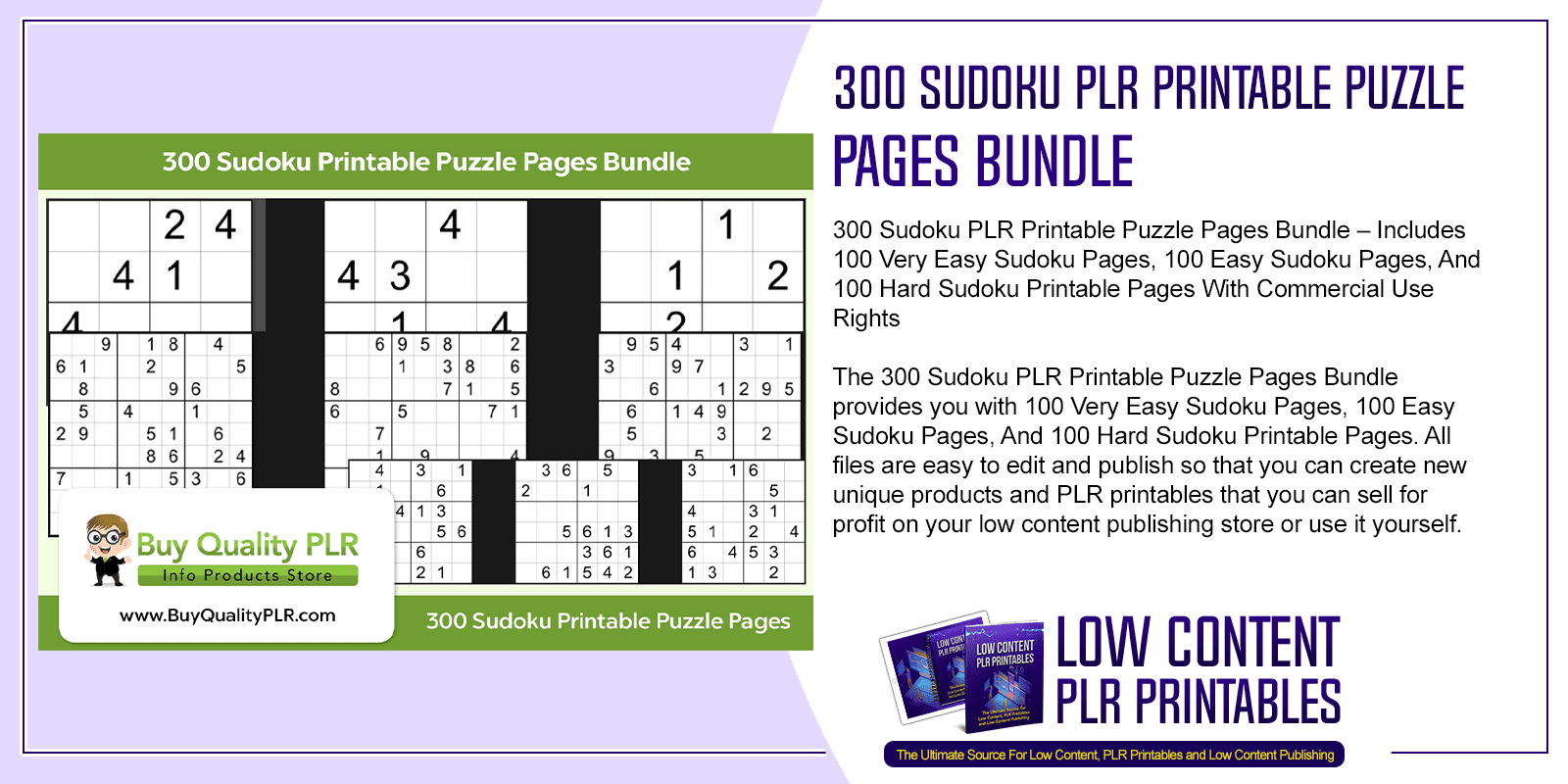 300 Sudoku PLR Printable Puzzle Pages Bundle