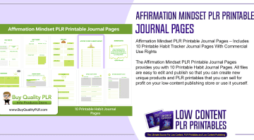 Affirmation Mindset PLR Printable Journal Pages