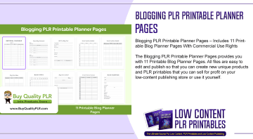 Blogging PLR Printable Planner Pages