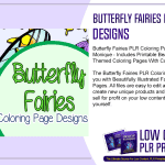 Butterfly Fairies PLR Coloring Page Designs 2