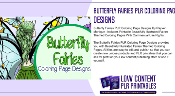 Butterfly Fairies PLR Coloring Page Designs 2