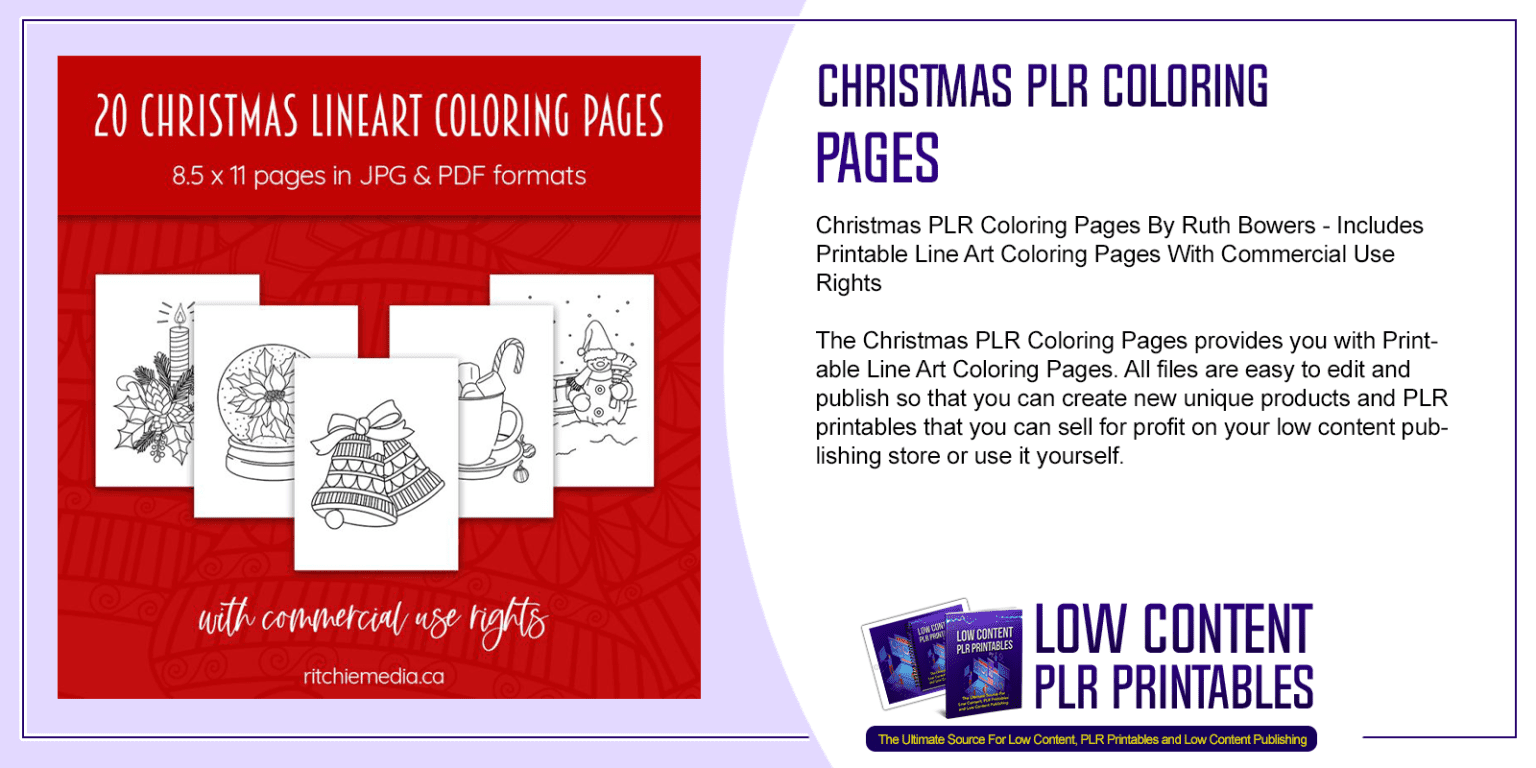 Christmas PLR Coloring Pages PLR Coloring Printable Pages