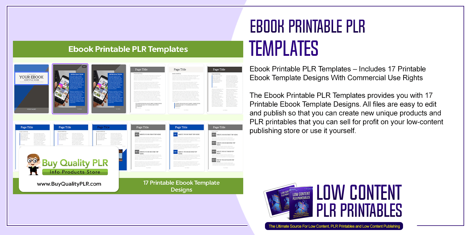 Ebook Printable PLR Templates