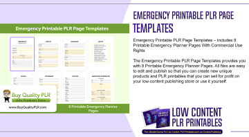 Emergency Printable PLR Page Templates