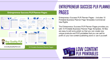 Entrepreneur Success PLR Planner Pages