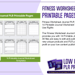 Fitness Worksheet Journal PLR Printable Pages