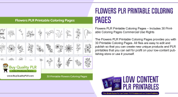 Flowers PLR Printable Coloring Pages