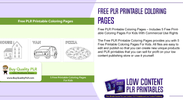 Free PLR Printable Coloring Pages
