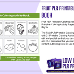 Fruit PLR Printable Coloring Activity Book