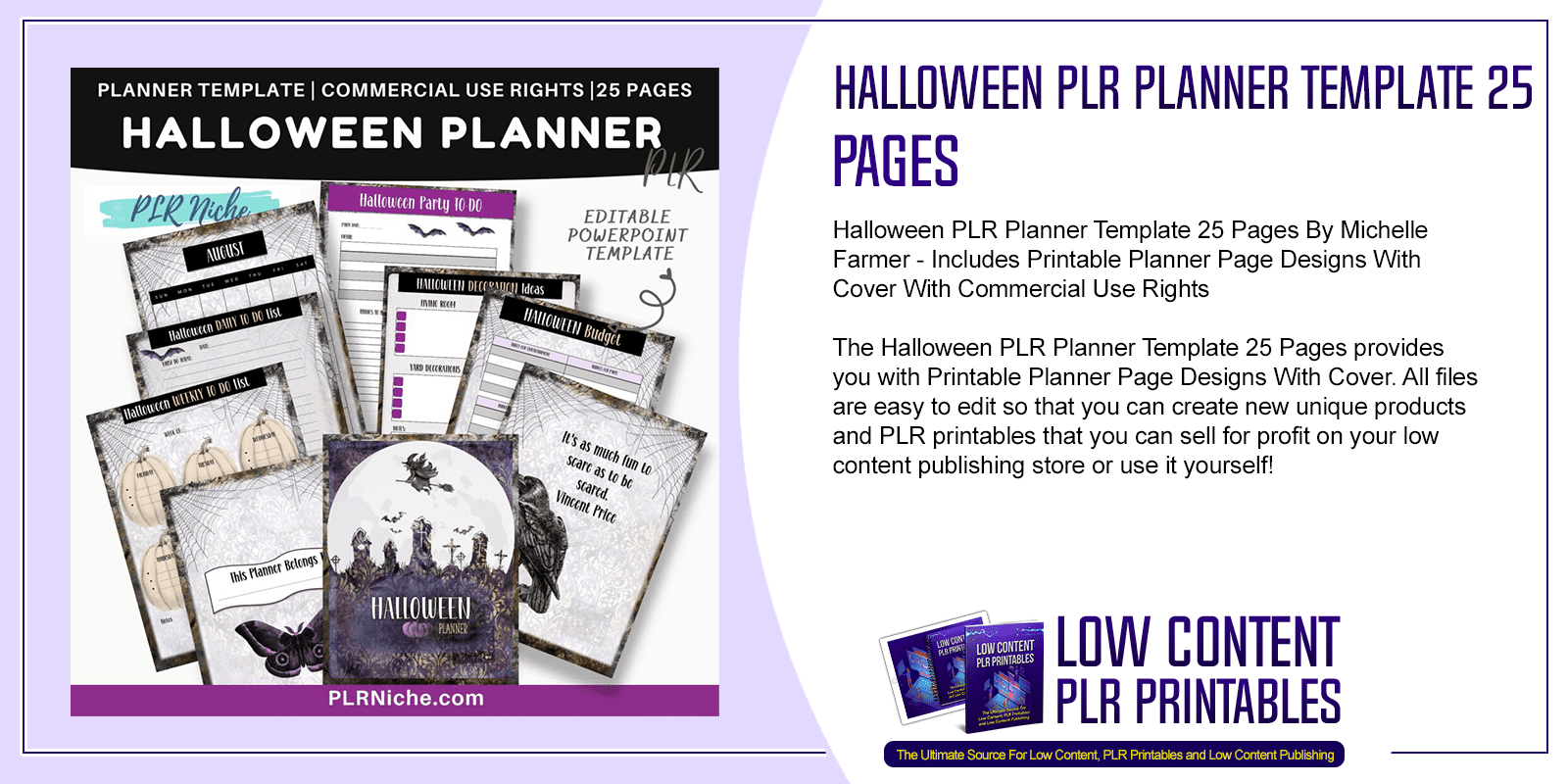 Halloween PLR Planner Template 25 Pages