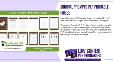 Journal Prompts PLR Printable Pages