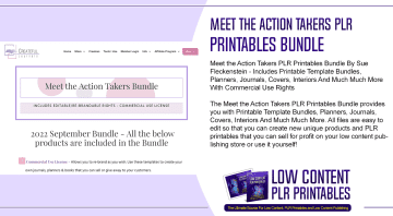 Meet the Action Takers PLR Printables Bundle