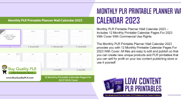 Monthly PLR Printable Planner Wall Calendar 2023