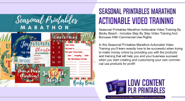 Seasonal Printables Marathon Actionable Video Training