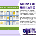 Weekly Meal And Grocery PLR Planner With 12 Monthly To Do List