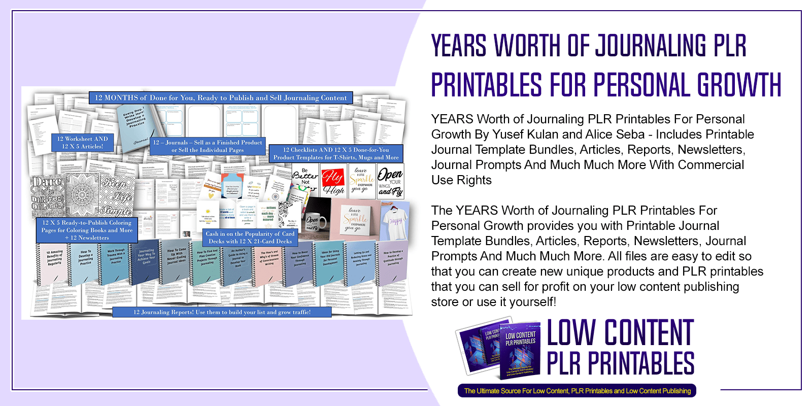 YEARS Worth of Journaling PLR Printables For Personal Growth