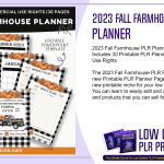 2023 Fall Farmhouse PLR Planner