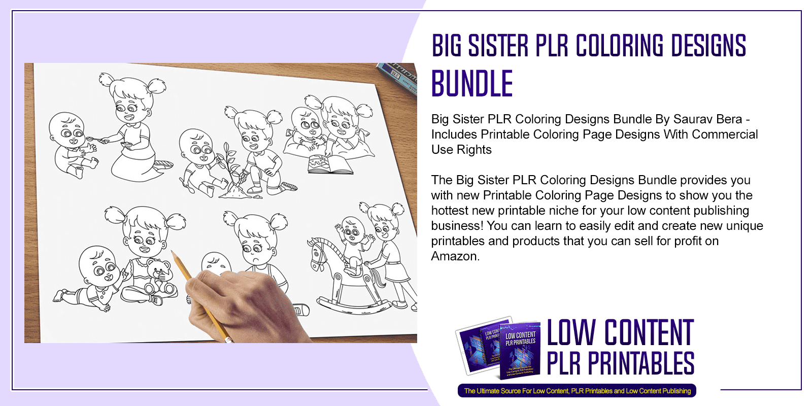 Big Sister PLR Coloring Designs Bundle