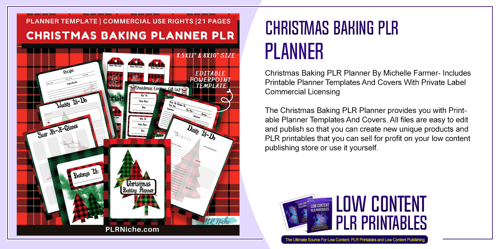 Christmas Baking PLR Planner