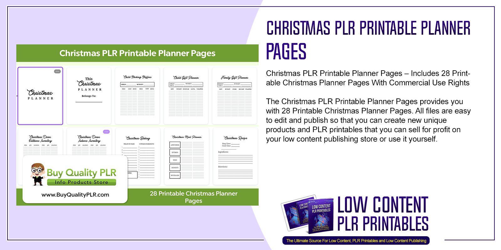 Christmas PLR Printable Planner Pages