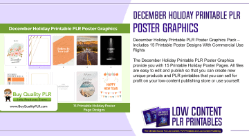December Holiday Printable PLR Poster Graphics