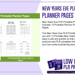 New Years Eve PLR Printable Planner Pages