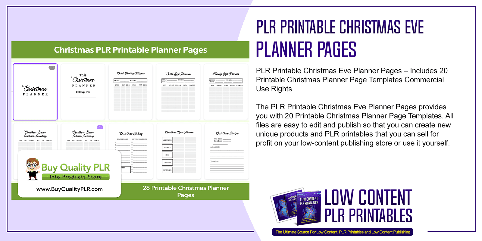 PLR Printable Christmas Eve Planner Pages