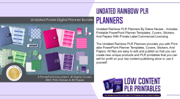 Undated Rainbow PLR Planners
