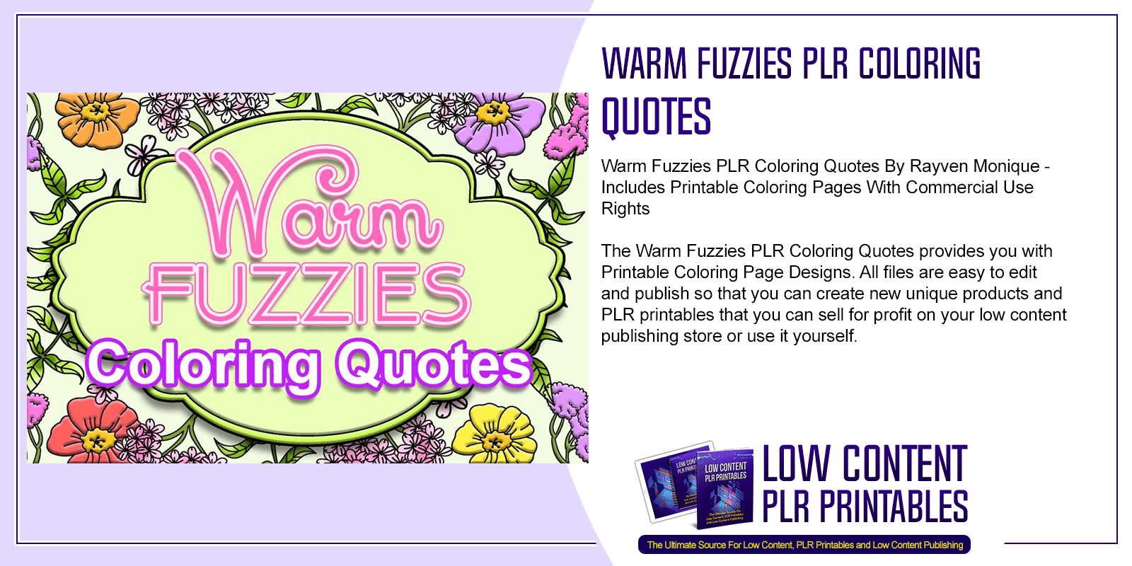 Warm Fuzzies PLR Coloring Quotes