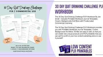 30 Day Quit Drinking Challenge PLR Workbook