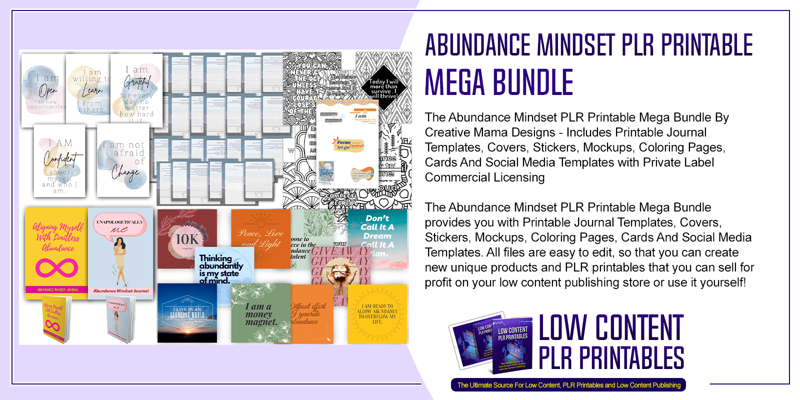 Abundance Mindset PLR Printable Mega Bundle 2