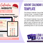 Advent Calendar Canva Website PLR Template