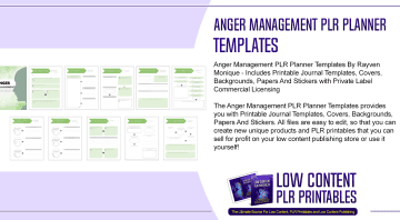 Anger Management PLR Planner Templates