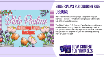 Bible Psalms PLR Coloring Page Designs