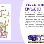 Christmas Bingo PLR Printable Template Set