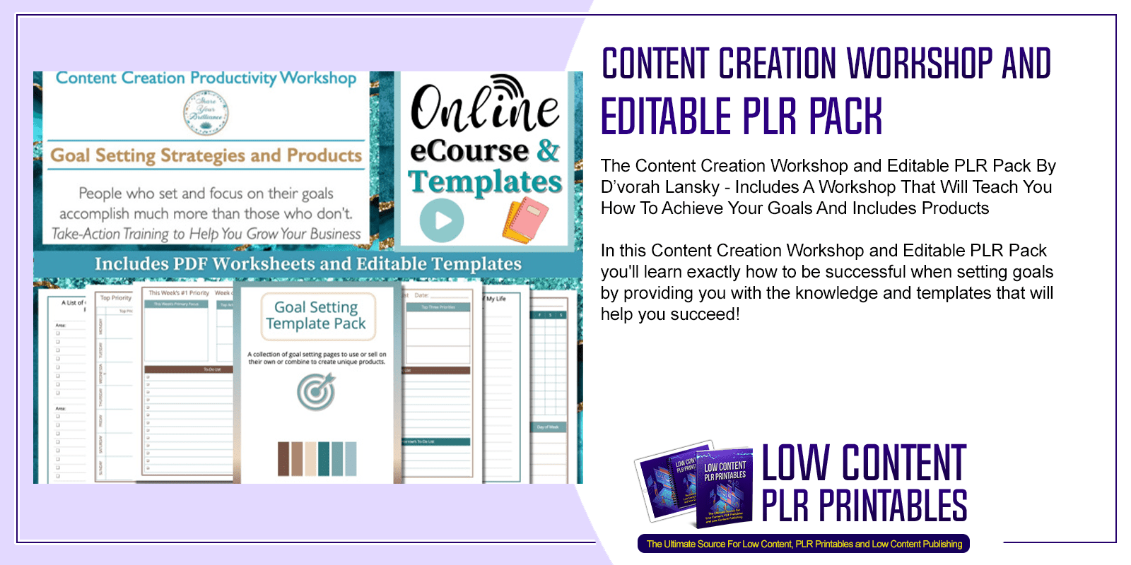 Content Creation Workshop and Editable PLR Pack