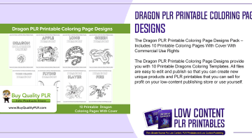 Dragon PLR Printable Coloring Page Designs