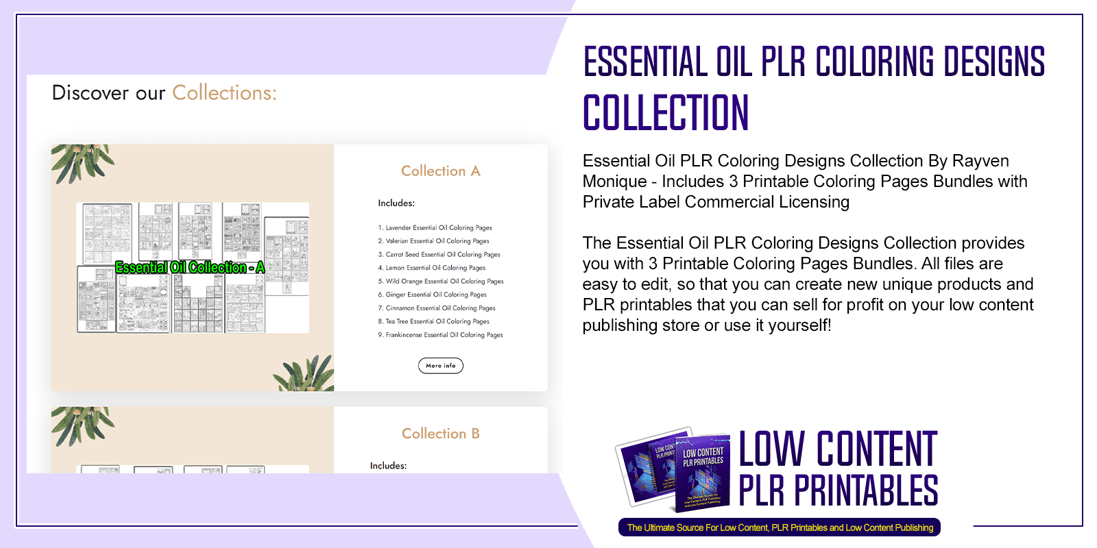 Essential Oil PLR Coloring Designs Collection