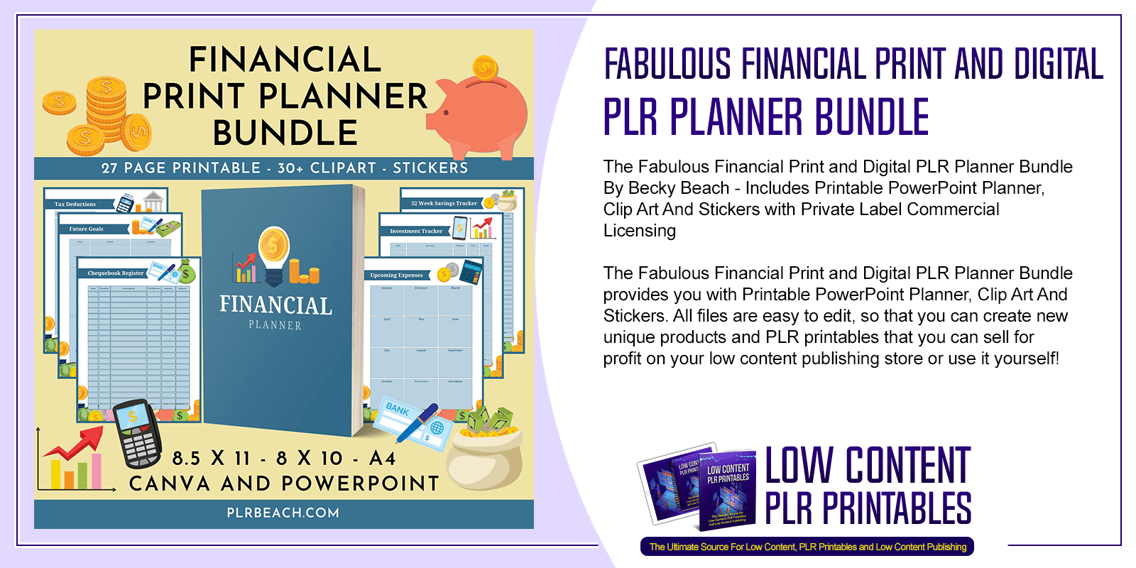 Fabulous Financial Print and Digital PLR Planner Bundle
