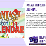 Fantasy PLR Coloring Calendar and Journal