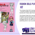 Fashion Dolls PLR Coloring Book Kit