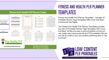 Fitness And Health PLR Planner Templates