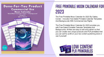 Free Printable Moon Calendar for 2023