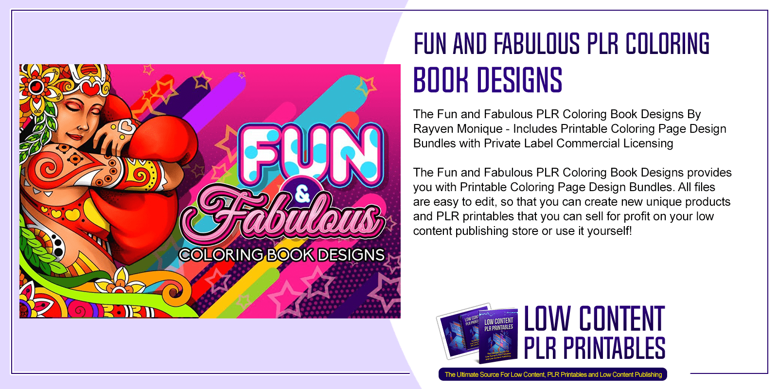 Fun and Fabulous PLR Coloring Book Designs