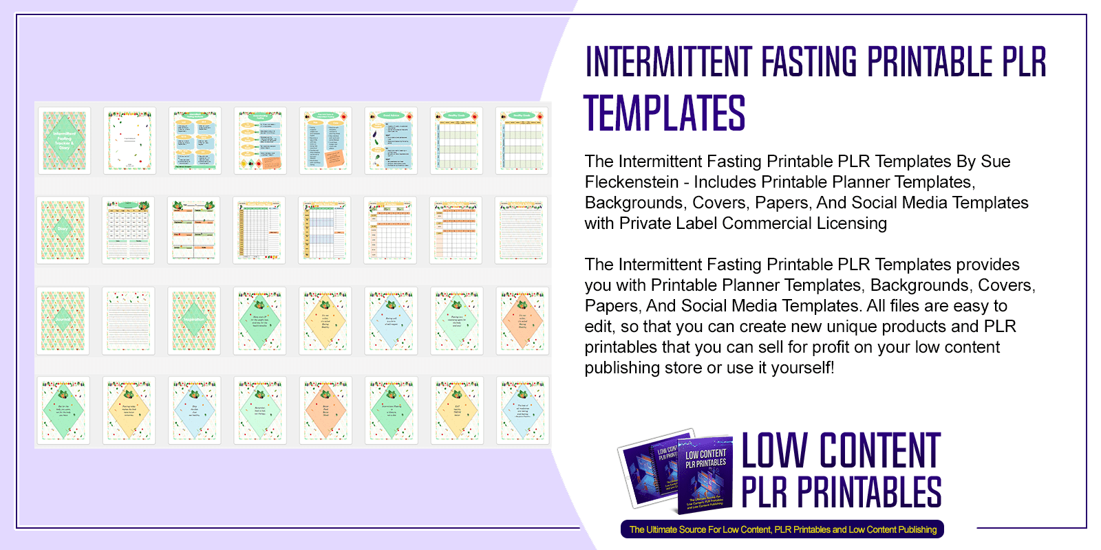 Intermittent Fasting Printable PLR Templates