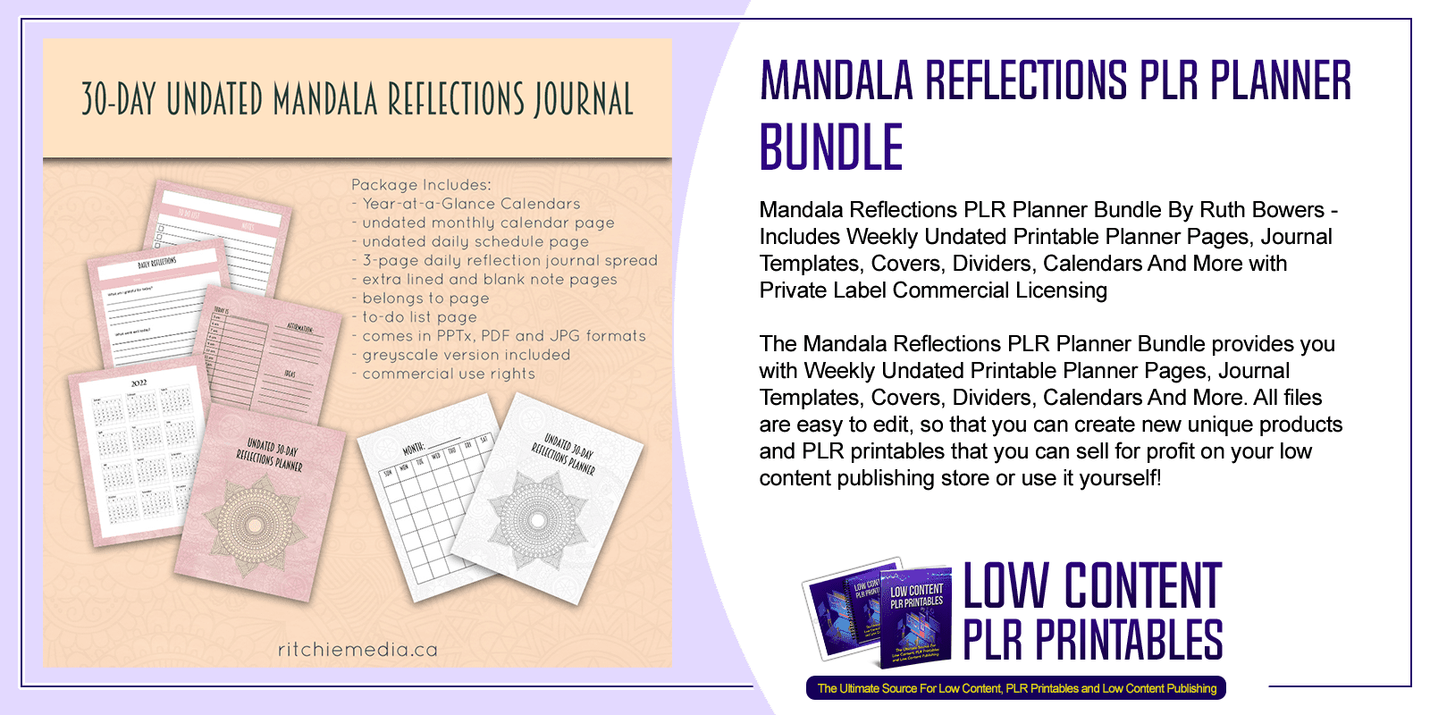 Mandala Reflections PLR Planner Bundle