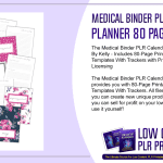 Medical Binder PLR Calendars and Planner 80 Pages