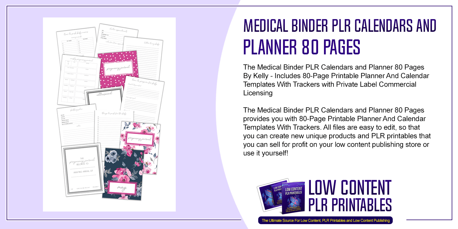 Medical Binder PLR Calendars and Planner 80 Pages