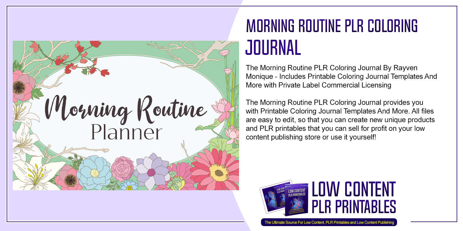 Morning Routine PLR Coloring Journal